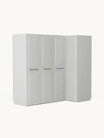 Modularer Eck-Kleiderschrank Charlotte, 215 cm Breite, mehrere Varianten, Korpus: Spanplatte, melaminbeschi, Grau, Basic Interior, B 215 x H 200 cm, mit Eckmodul