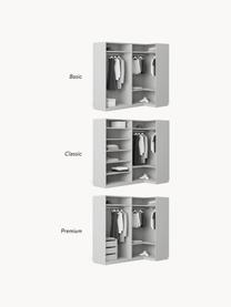 Modulárna rohová šatníková skriňa Charlotte, Š 215 cm, Sivá, Základný interiér, Š 215 x V 200 cm, s rohovým modulom