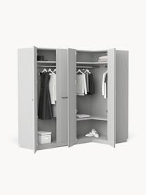 Modularer Eck-Kleiderschrank Charlotte, 215 cm Breite, mehrere Varianten, Korpus: Spanplatte, melaminbeschi, Grau, Basic Interior, B 215 x H 200 cm, mit Eckmodul