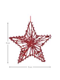 Décorations à suspendre Red Star, 2 pièces, Métal, Rouge, larg. 15 x haut. 15 cm