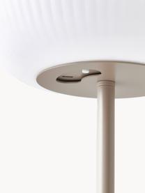 Mobiel outdoor tafellamp Tara, dimbaar, Lampenkap: acrylglas, Wit, lichtbeige, Ø 25 x H 35 cm