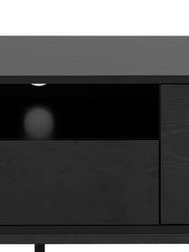 Dressoir Seaford met 2 deuren, Frame: gelamineerd MDF, Poten: gepoedercoat metaal, Zwart, B 140 cm x H 45 cm