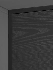 Dressoir Seaford met 2 deuren, Frame: gelamineerd MDF, Poten: gepoedercoat metaal, Zwart, B 140 cm x H 45 cm