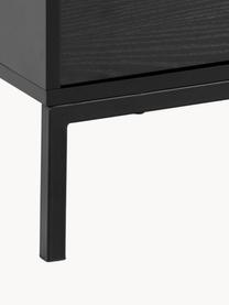 Tv-meubel Seaford, Frame: gelamineerd MDF, Poten: gepoedercoat metaal, Zwart, B 140 cm x H 45 cm