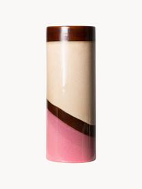 Handbeschilderde keramische vaas 70's met reactief glazuur, H 25 cm, Keramiek, Meerkleurig, Ø 10 x H 25 cm