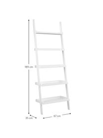 Ladder wandrek Wally in wit, Gelakt MDF, Wit, B 67 x H 189 cm
