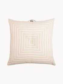 Coussin de sol de jardin rayé Cozy, Beige clair, larg. 85 x long. 85 x haut. 24 cm