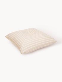 Outdoor Bodenkissen Cozy mit Streifen, Bezug: 100 % Polyacryl, strapazi, Hellbeige, Cremeweiss, B 85 x L 85 x H 24 cm