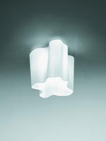 Kleine mundgeblasene Deckenleuchte Logico, Lampenschirm: Glas, mundgeblasen, Baldachin: Aluminium, beschichtet, Transparent, B 28 x H 23 cm