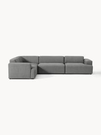 Großes Ecksofa Melva (4-Sitzer), Bezug: 100 % Polyester Der strap, Gestell: Massives Kiefern- und Fic, Füße: Kunststoff Dieses Produkt, Webstoff Dunkelgrau, B 339 x T 220 cm, Eckteil links