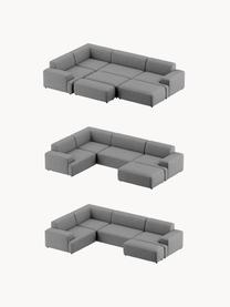 Divano angolare grande 4 posti Melva, Rivestimento: 100% poliestere Con 45.00, Struttura: legno massiccio di pino e, Piedini: plastica Questo prodotto , Tessuto grigio scuro, Larg. 339 x Prof. 220 cm, parte angolare a sinistra