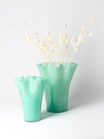 Vase en verre soufflé bouche Inaya, Verre, soufflé bouche, Vert turquoise, Ø 29 x haut. 31 cm