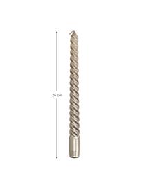 Velas candelabro Twisted, 4 uds., Cera, Champán, L 26 cm