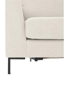 Schlafsofa Luna (3-Sitzer) mit Matratze, Bezug: 100% Polyester, Oeko-Tex , Gestell: Massives Buchenholz, Schi, Füße: Metall, galvanisiert, Webstoff Cremeweiß, B 270 x T 184 cm, Eckteil rechts