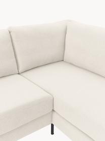 Canapé d'angle convertible 3 places avec matelas Luna, Tissu blanc crème, larg. 270 x prof. 184 cm, méridienne à droite