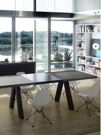 Prodlužovací jídelní stůl v betonovém vzhledu Apex, 200-250 x 100 cm, Betonový vzhled, černá, Š 200/250 cm, H 100 cm
