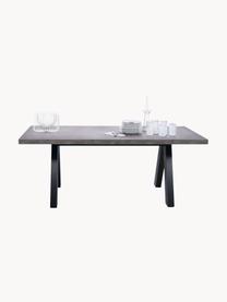 Uitschuifbare eettafel Apex in beton optiek, 200 - 250 x 100 cm, Tafelblad: lichte honingraatstructuu, Poten: MDF met melamineoppervlak, Betonlook, zwart, B 200/250 x D 100 cm