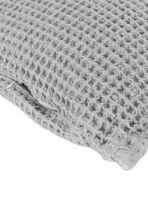 Housse de coussin 50x50 coton gaufré Lois, 100 % coton, Gris, larg. 50 x long. 50 cm