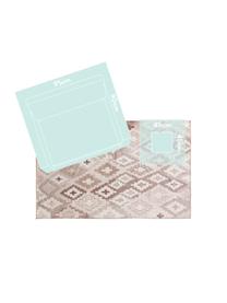 Dubbelzijdig vloerkleed Ana Squares met ethnopatroon in beige, 80% polyester 20% katoen, Beige, taupe, B 75 x L 150 cm (maat XS)