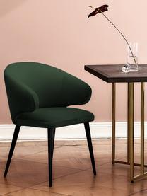 Zamatová stolička s opierkami v modernom dizajne Celia, Zamatová tmavozelená, Š 57 x H 62 cm