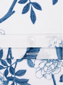 Baumwollperkal-Kopfkissenbezüge Annabelle mit floraler Zeichnung, 2 Stück, Webart: Perkal Fadendichte 200 TC, Blau, Weiss, B 40 x L 80 cm
