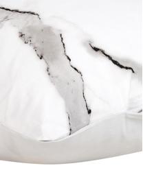 Funda de almohada de percal Malin, 45 x 110 cm, Mármol gris claro y negro, An 45 x L 110 cm