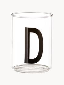 Design waterglas Personal met letters (varianten van A tot Z), Borosilicaatglas, Transparant, zwart, Waterglas A, 300 ml