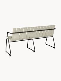 Banc de jardin artisanal Ocean, Beige clair, noir, larg. 157 x prof. 58 cm