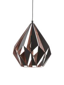 Scandi hanglamp Carlton, Gelakt staal, Zwart, koperkleurig, Ø 39 x H 42 cm
