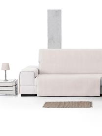Funda de sofá Levante, 65% algodón, 35% poliéster, Crema, Brazo corto (150 x 240 cm, chaise longue derecha)