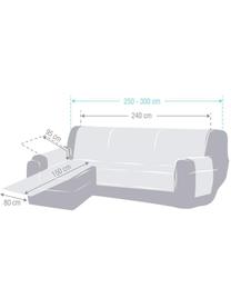 Funda de sofá Levante, 65% algodón, 35% poliéster, Crema, Brazo corto (150 x 240 cm, chaise longue derecha)