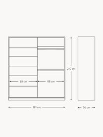 Drehtürenschrank Mia, 4-türig, Holzwerkstoff aus heimischen Hölzern aus nachhaltiger Forstwirtschaft, beschichtet, Grau, B 181 x H 210 cm