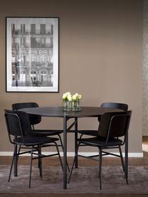 Tavolo rotondo nero Skye Ø120 cm, Piano d'appoggio: pannello in fibra di medi, Gambe: metallo verniciato a polv, Nero, Ø 120 x Alt. 75 cm