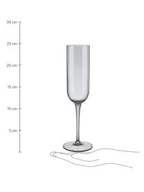 Kieliszek do szampana Fuum, 4 szt., Szkło, Szary, transparentny, Ø 7 x W 24 cm, 210 ml