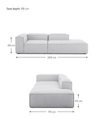 Diván modular Lennon, Tapizado: 100% poliéster Alta resis, Estructura: madera contrachapada de p, Patas: plástico, Tejido gris, An 269 x F 119 cm, respaldo izquierdo
