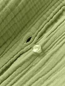Mušelínový povlak na polštář Odile, Olivově zelená, Š 80 cm, D 80 cm