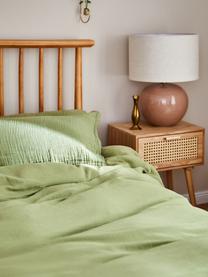 Poszewka na poduszkę z muślinu bawełnianego Odile, Oliwkowy zielony, S 80 x D 80 cm