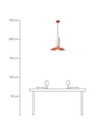 Suspension artisanale Pau, Terracotta, blanc cassé, Ø 40 x haut. 36 cm