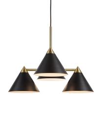 Hanglamp Klint, Baldakijn: gecoat metaal, Zwart, goudkleurig, Ø 57 x H 46 cm