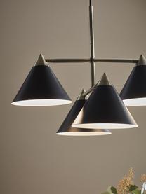 Hanglamp Klint, Baldakijn: gecoat metaal, Zwart, goudkleurig, Ø 57 x H 46 cm