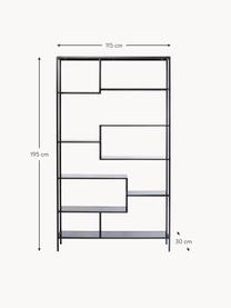 Kovový regál Loft, Čierna, Š 115 x V 195 cm