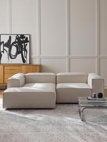 Modulares Ecksofa Lennon, Bezug: 100 % Polyester Der strap, Gestell: Massives Kiefernholz, Spe, Füße: Kunststoff Dieses Produkt, Webstoff Off White, B 238 x T 180 cm, Eckteil rechts