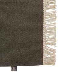Alfombra kilim artesanal de lana con flecos Rainbow, Flecos: 100% algodón Las alfombra, Verde, An 170 x L 240 cm (Tamaño M)