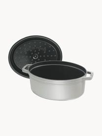 Ovaler Bräter La Cocotte aus Gusseisen, Gusseisen, Greige, Silberfarben, B 38 x H 17 cm, 5.5 L