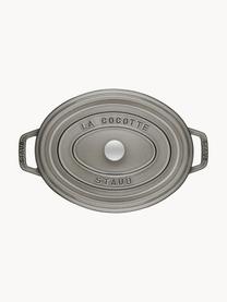 Cocotte ovale en fonte La Cocotte, Fonte, Grège, argenté, larg. 38 x haut. 17 cm, 5,5 L