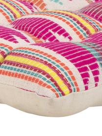 Coussin de chaise brodé ethno Maria, Endroit : multicolore Envers : beige, larg. 40 x long. 40 cm