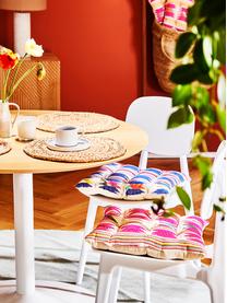 Coussin de chaise brodé ethno Maria, Endroit : multicolore Envers : beige, larg. 40 x long. 40 cm