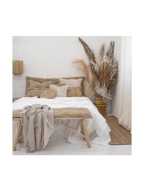 Housse de coussin avec éléments en jute Fiesta, Blanc, beige