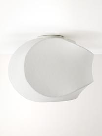Stropná lampa s hodvábnym vzhľadom Pearl, Matná biela, Š 50 x V 30 cm
