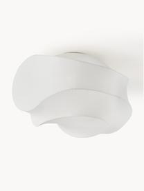 Lampada da soffitto effetto seta Pearl, Paralume: plastica effetto seta, Baldacchino: metallo verniciato a polv, Bianco opaco, Larg. 50 x Alt. 30 cm